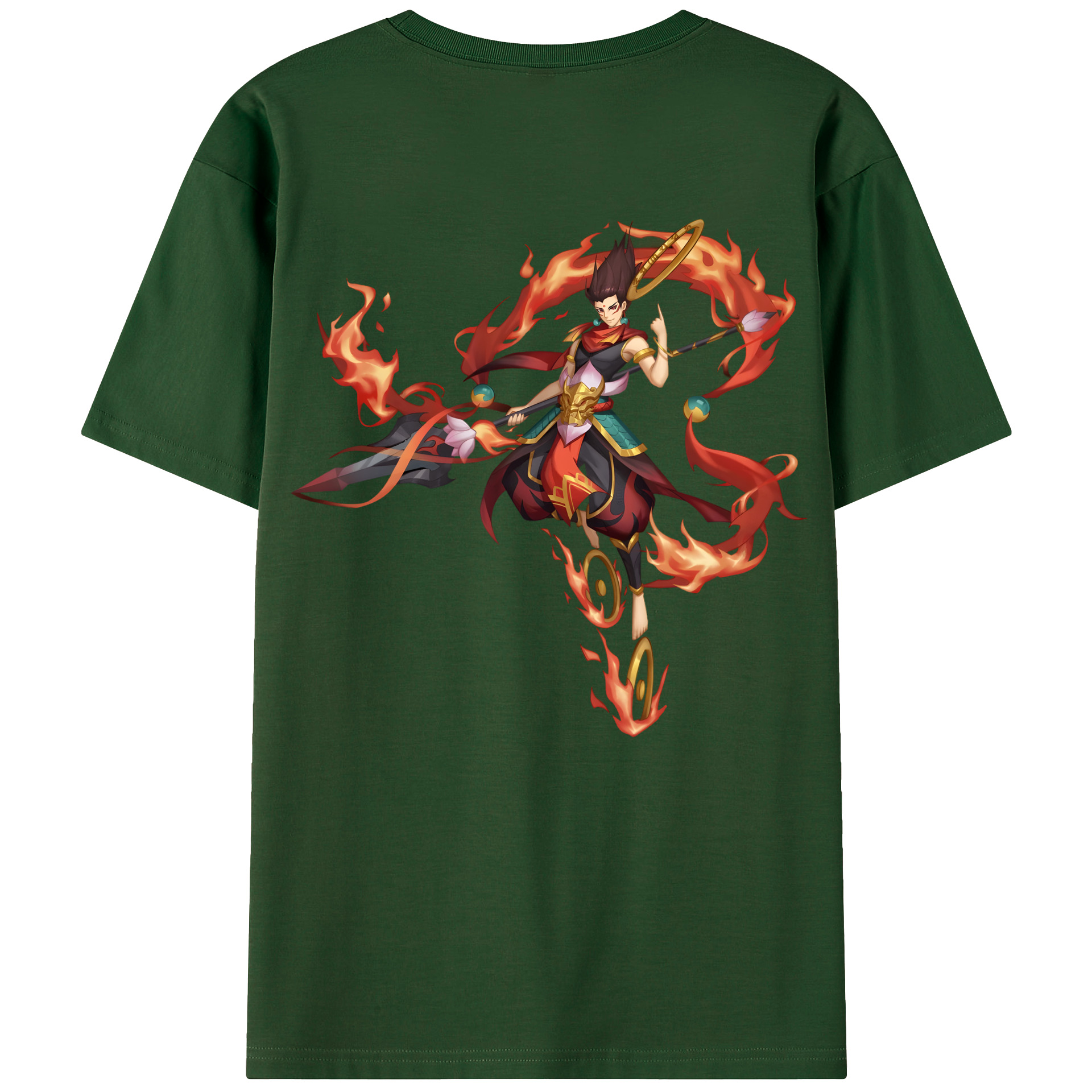 （画像用） Ne Zha 2 ナタ 魔童の大暴れ 綿100％半袖Tシャツ（背面プリント）